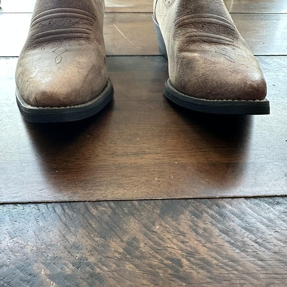 Justin Boots Womens Size 8B Brown Leather Western Cowboy Boots Embroidered L2561 - Picture 5 of 12